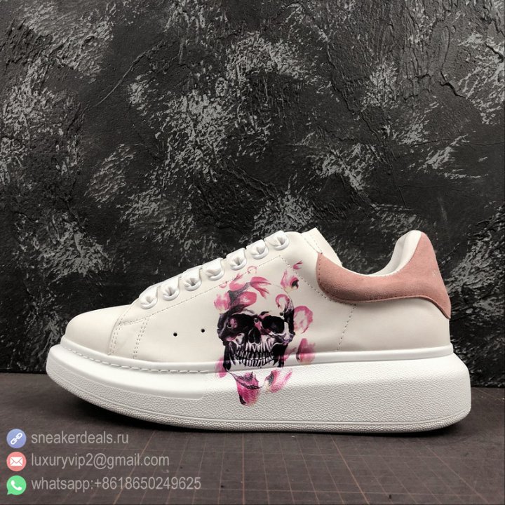 Alexander McQueen 5D Print 2019 Women Sneakers PELLE S GOMMA 462214 WHFBU Pink Skulls